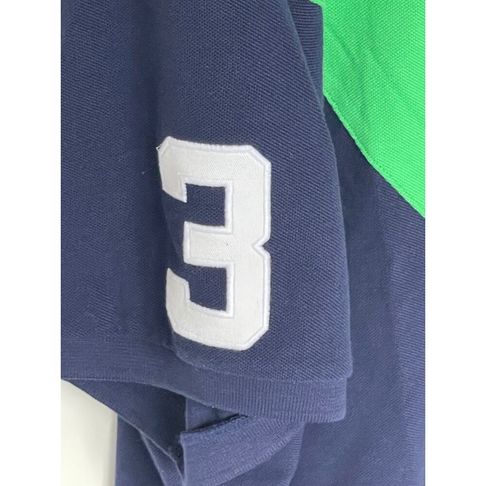 Polo Ralph Lauren Big Pony Mesh Colorblock Shirt Blue Green Slim Fit XXL - Picture 6 of 6